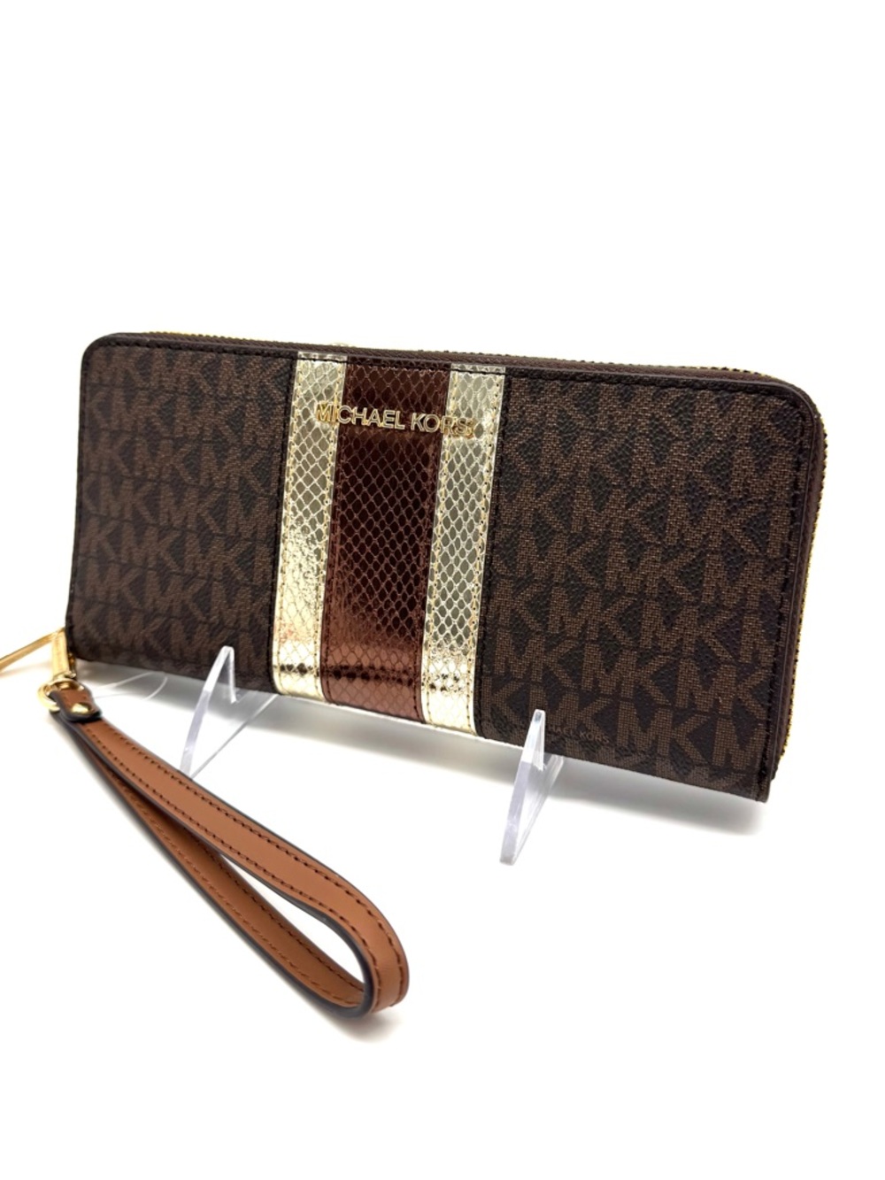 Michael Kors Large Continental Wallet Brown Signature Multi
